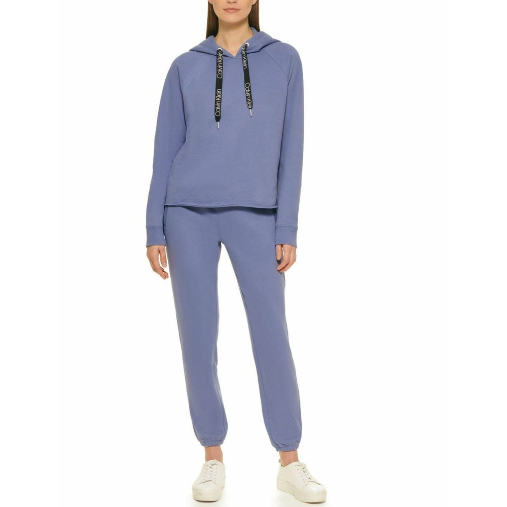 Calvin Klein women jacket hoodie CJMT8785 DUS blue cotton blend sz S $59.50